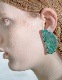 Ocean Plastic Moon Earrings / green