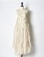 Sheer Gathered Camisole Dress / ecru