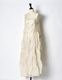 Sheer Gathered Camisole Dress / ecru