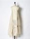 Sheer Gathered Camisole Dress / ecru