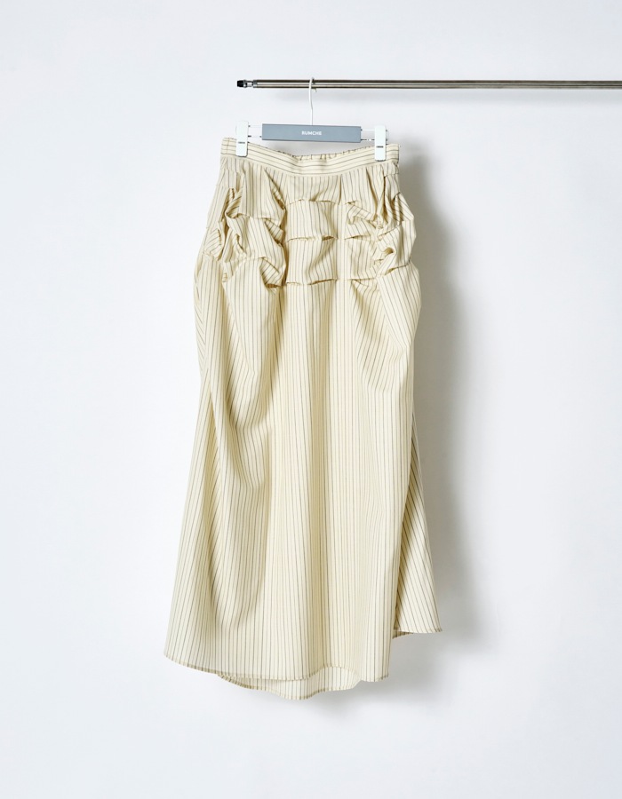Snowflake Stripe Skirt / ivory