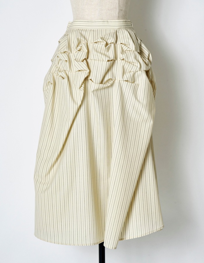 Snowflake Stripe Skirt / ivory