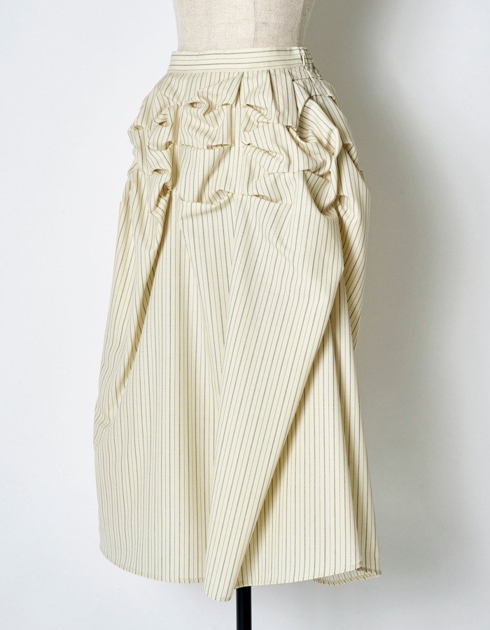 Snowflake Stripe Skirt / ivory