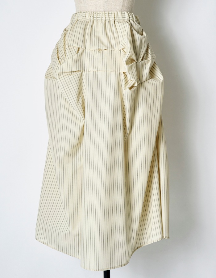 Snowflake Stripe Skirt / ivory