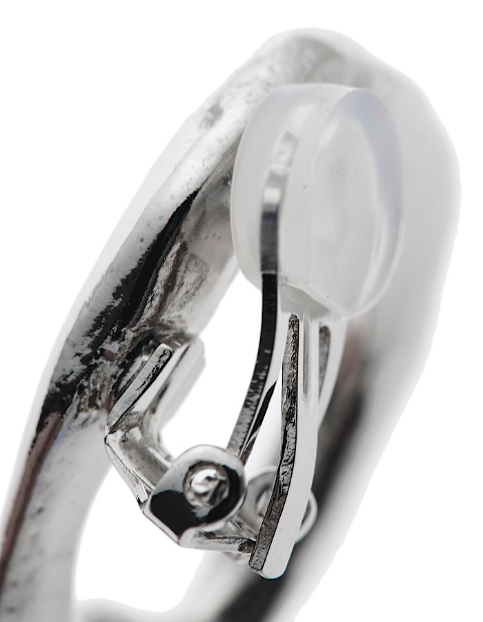 R Letter Earrings / silver