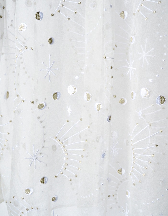 Sheer Embroidery Shirt / white