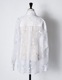 Sheer Embroidery Shirt / white