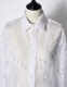 Sheer Embroidery Shirt / white