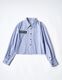 RUMCHE��VAN Embroidery Cropped Shirt / blue