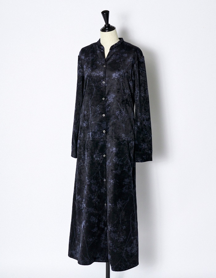 Tree Shade Velor Dress / black