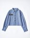 RUMCHE��VAN Embroidery Cropped Shirt / navy
