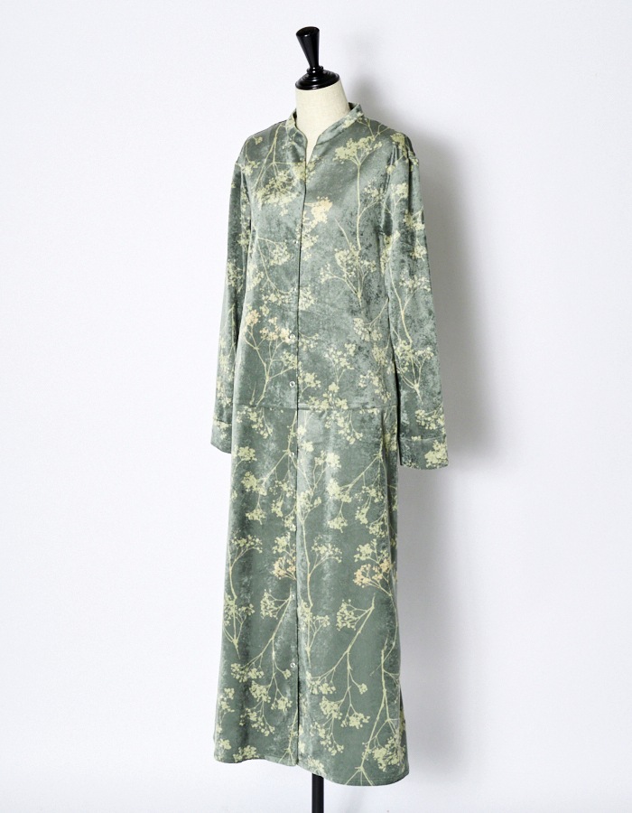 Tree Shade Velor Dress / khaki