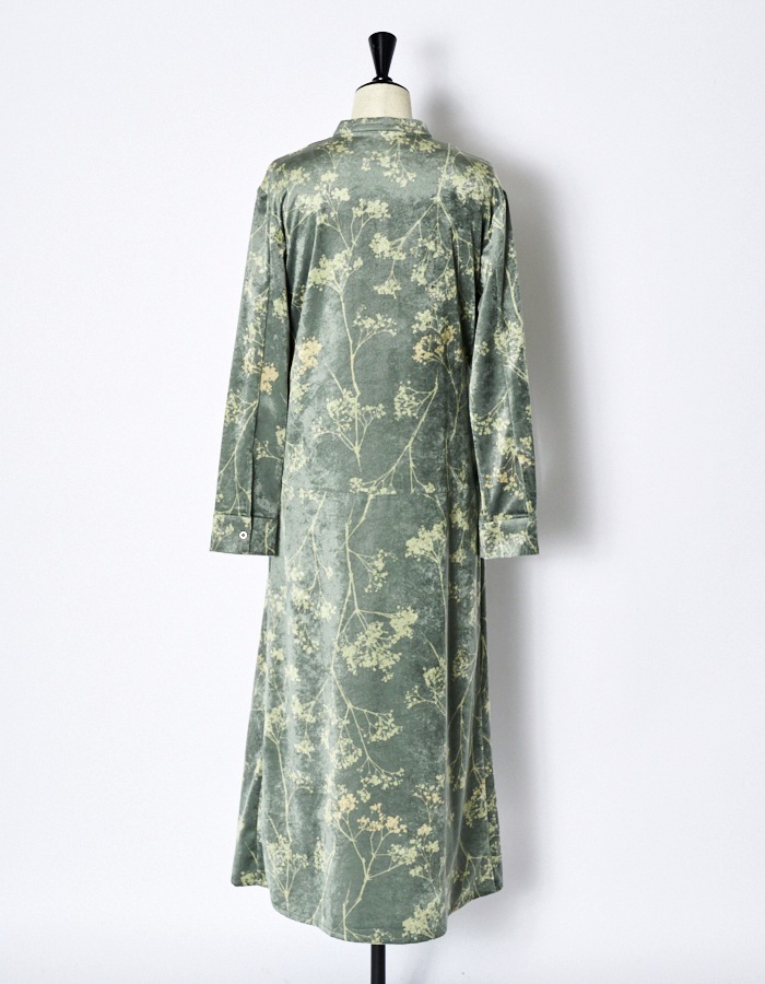 Tree Shade Velor Dress / khaki