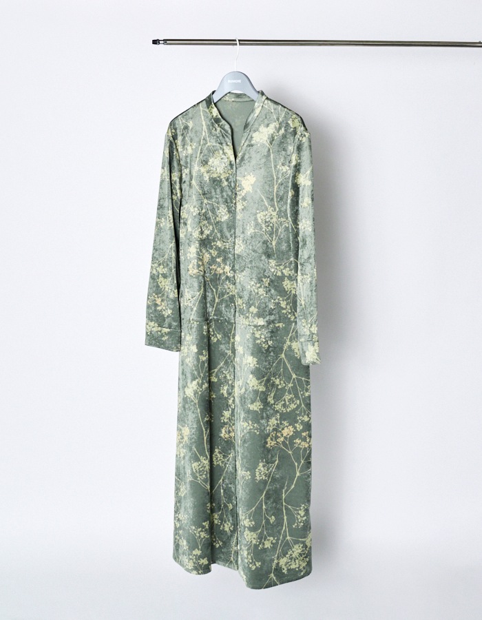 Tree Shade Velor Dress / khaki