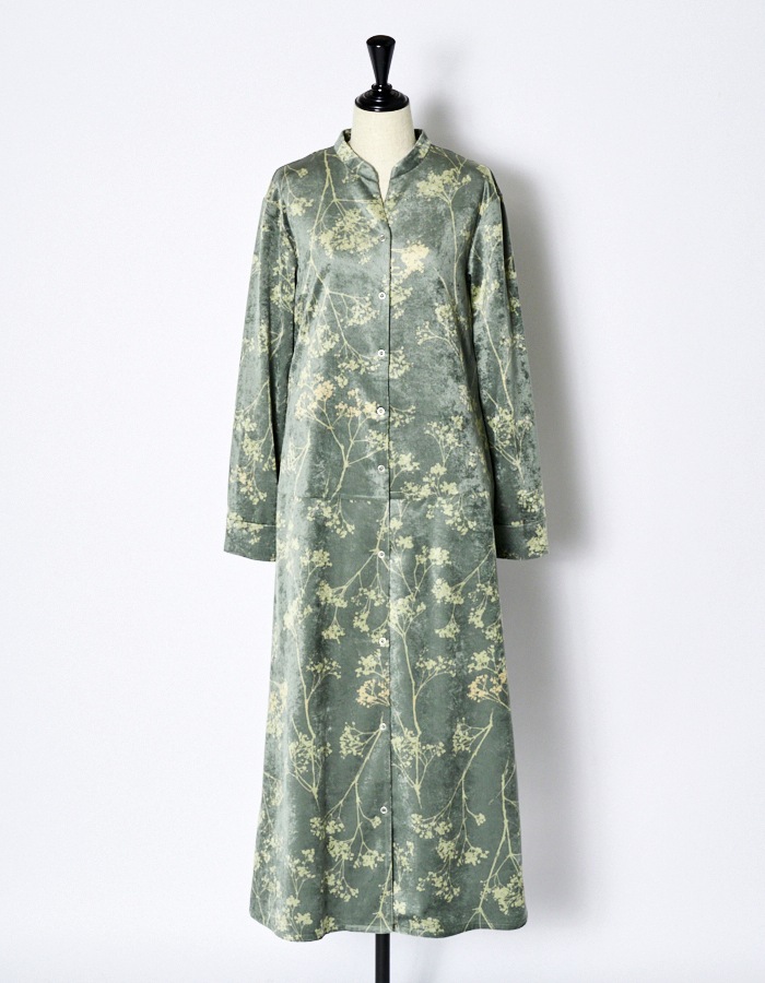 Tree Shade Velor Dress / khaki