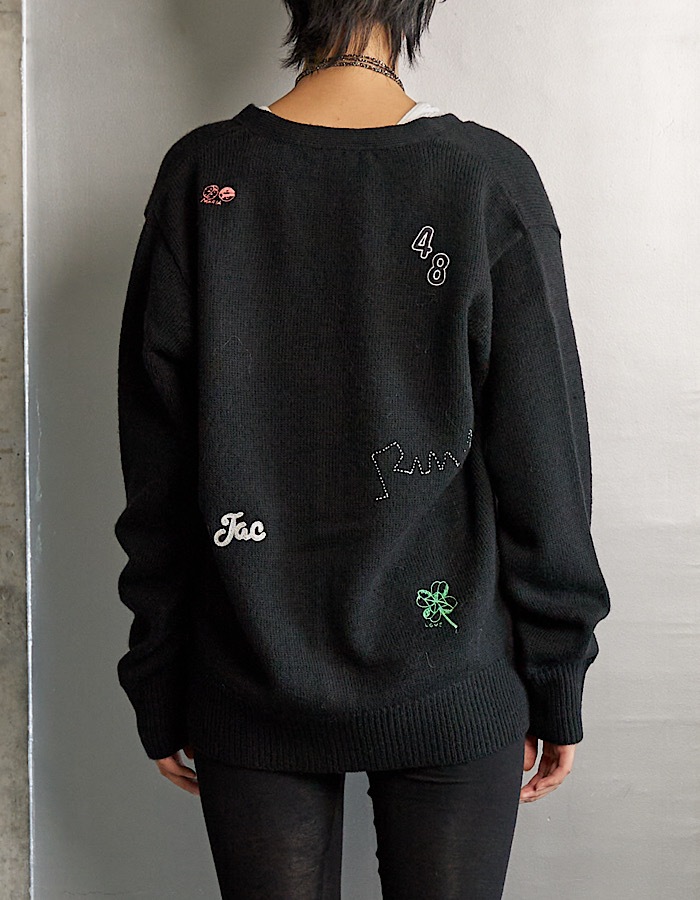 RUMCHE��VAN Colorful Embroidery Cardigan / black