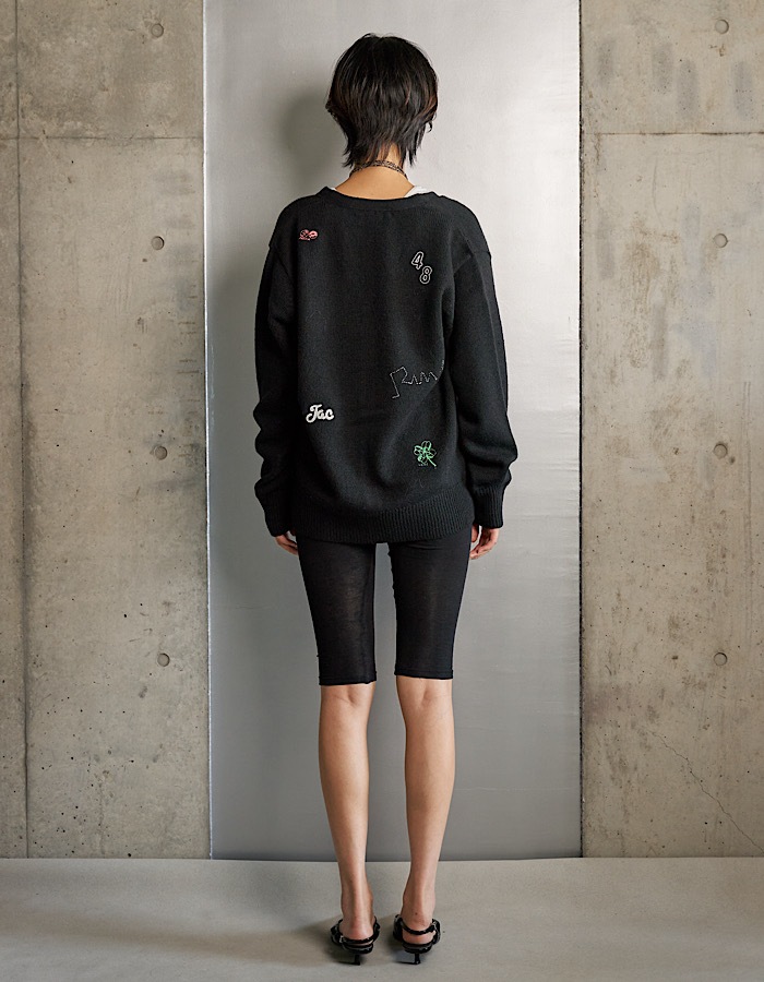 RUMCHE��VAN Colorful Embroidery Cardigan / black