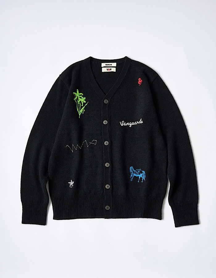 RUMCHE��VAN Colorful Embroidery Cardigan / black