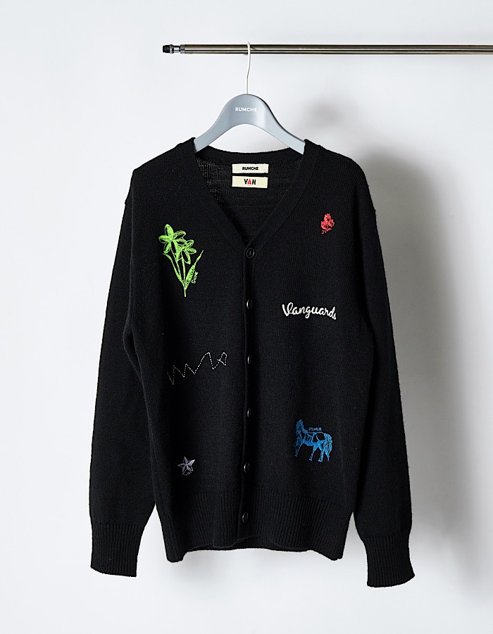 RUMCHE��VAN Colorful Embroidery Cardigan / black