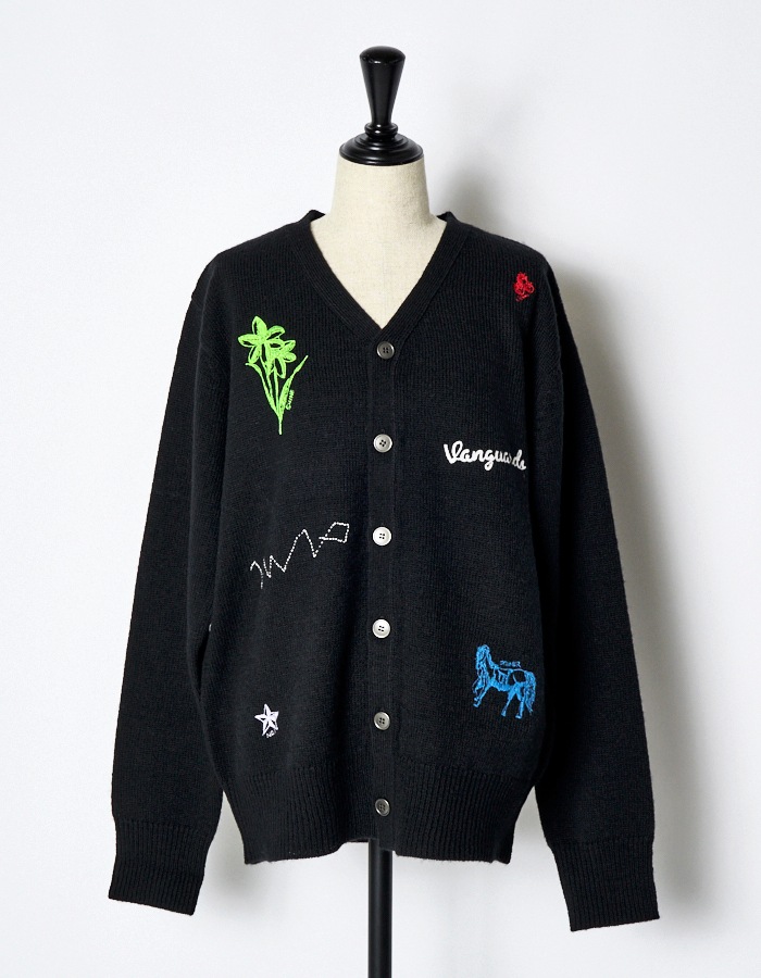 RUMCHE��VAN Colorful Embroidery Cardigan / black