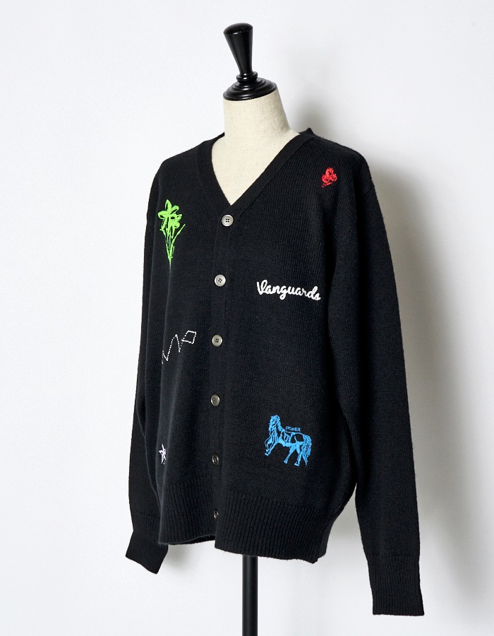 RUMCHE��VAN Colorful Embroidery Cardigan / black