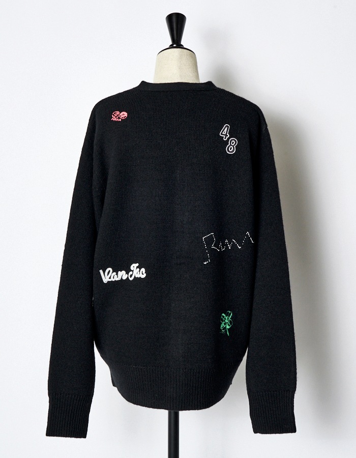 RUMCHE��VAN Colorful Embroidery Cardigan / black
