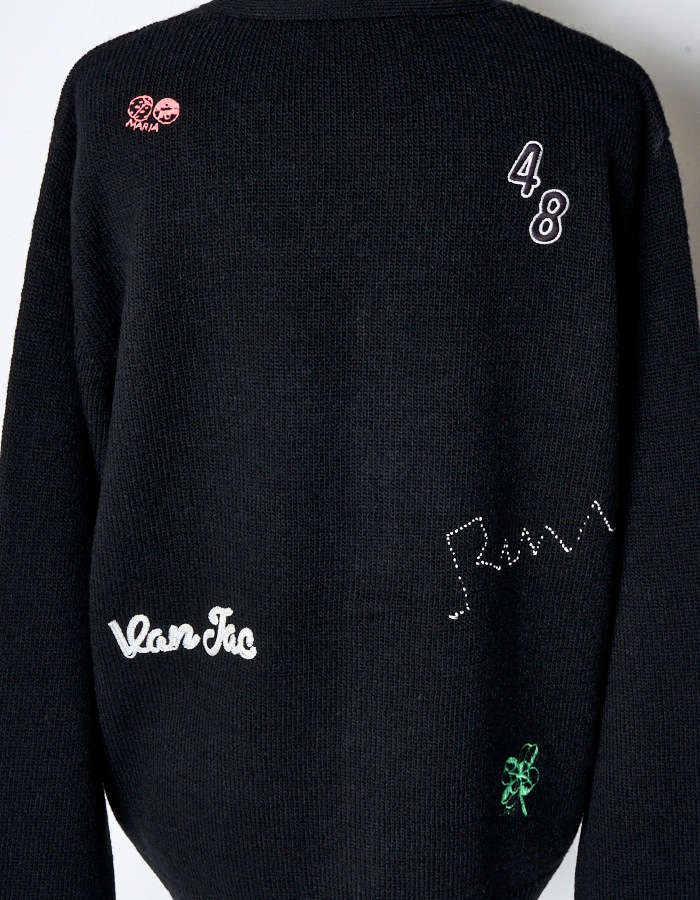RUMCHE��VAN Colorful Embroidery Cardigan / black