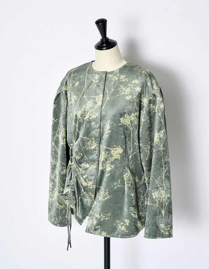 Tree Shade Velor Blouse / khaki