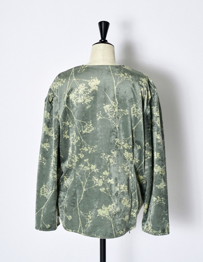 Tree Shade Velor Blouse / khaki