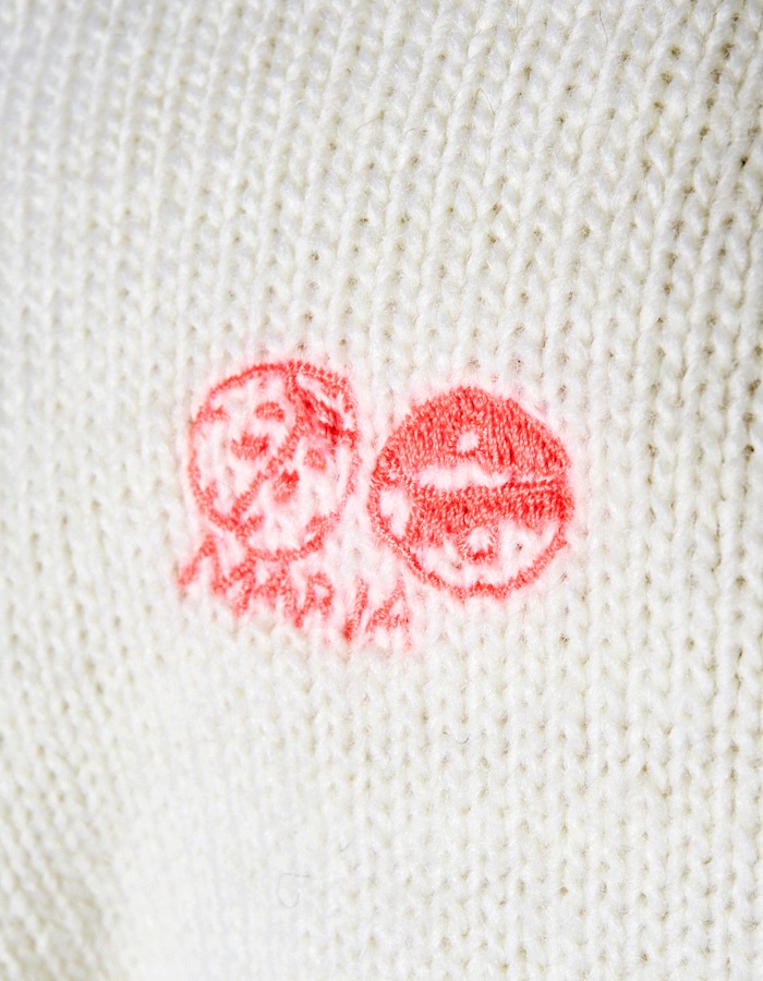 RUMCHE��VAN Colorful Embroidery Cardigan / off white