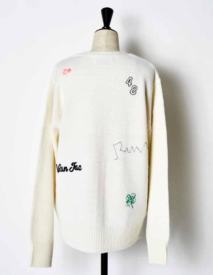 RUMCHE��VAN Colorful Embroidery Cardigan / off white
