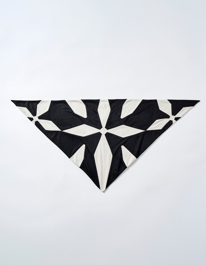 Scissors Patchwork Scarf / black