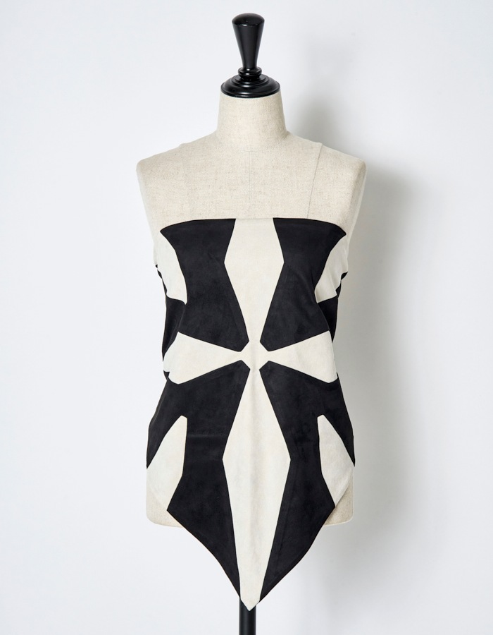 Scissors Patchwork Scarf / black