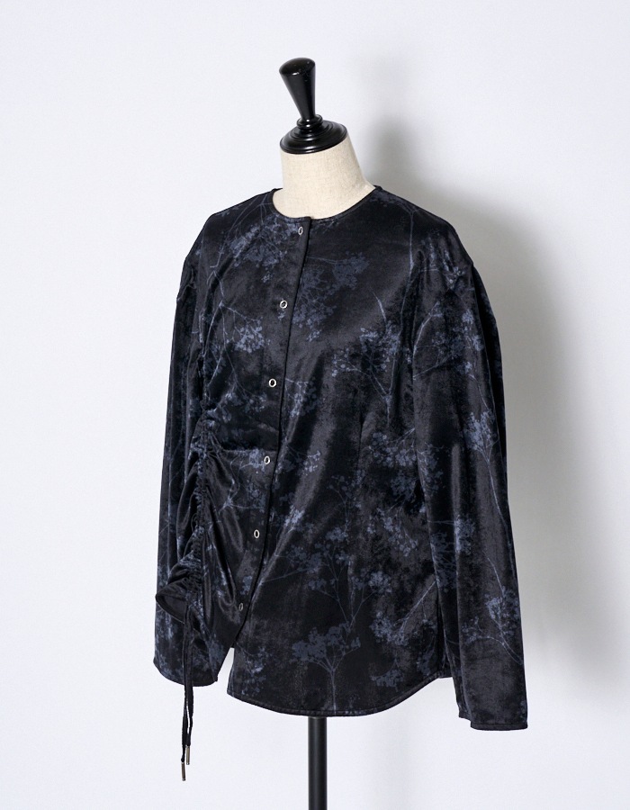 Tree Shade Velor Blouse / black