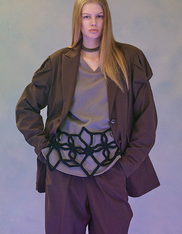 Snowflake Bond Yarn Belt / black