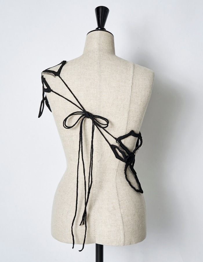 Snowflake Bond Yarn Belt / black