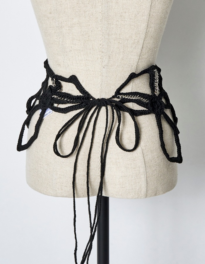 Snowflake Bond Yarn Belt / black
