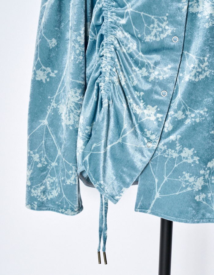 Tree Shade Velor Blouse / sax blue