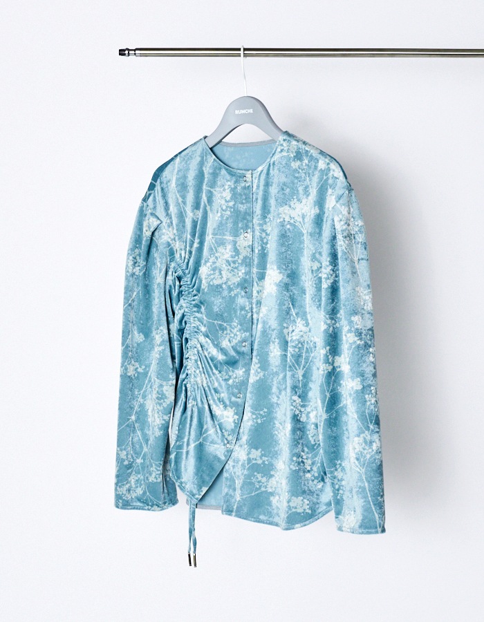 Tree Shade Velor Blouse / sax blue