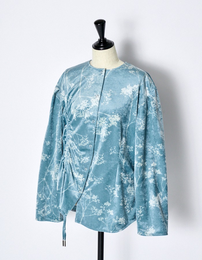 Tree Shade Velor Blouse / sax blue