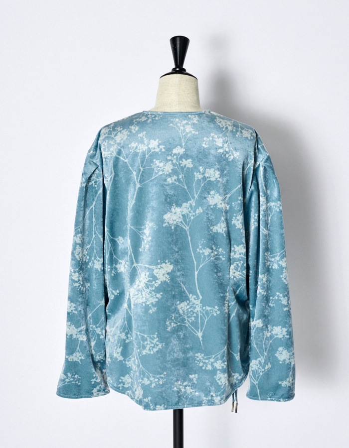 Tree Shade Velor Blouse / sax blue
