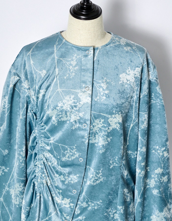 Tree Shade Velor Blouse / sax blue