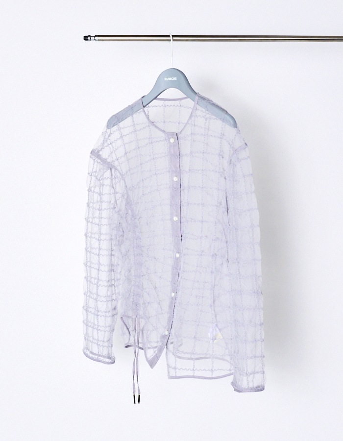 Tulle Shirring Blouse / lavender
