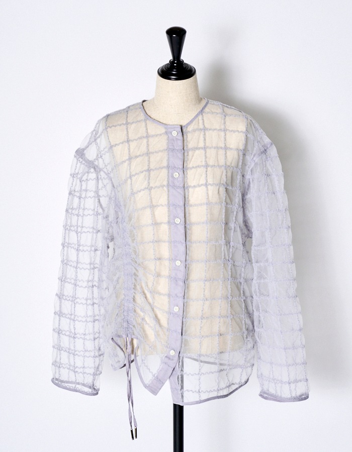 Tulle Shirring Blouse / lavender