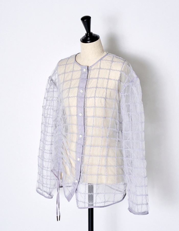 Tulle Shirring Blouse / lavender