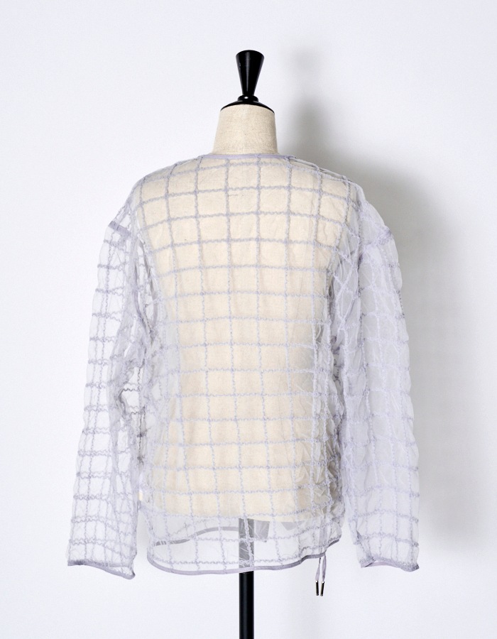Tulle Shirring Blouse / lavender