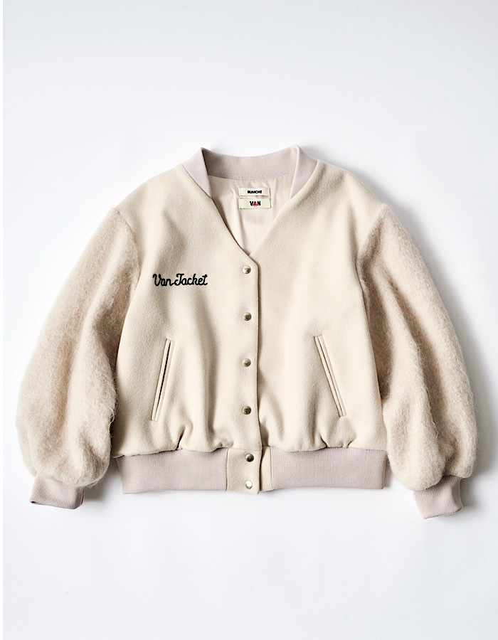 RUMCHE��VAN Wool Mohair Stadium Jumper / ivory