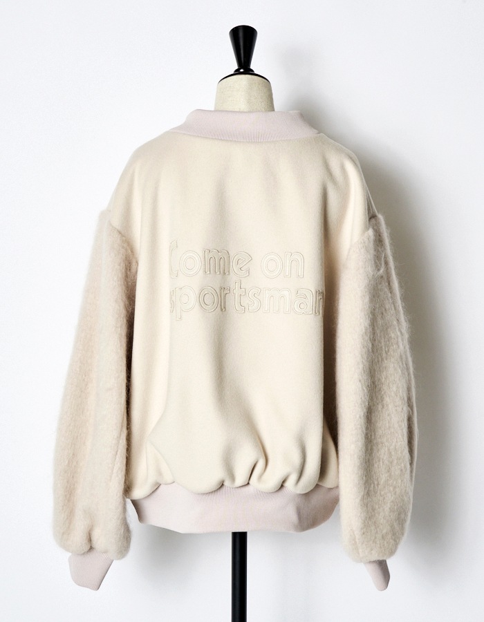 RUMCHE��VAN Wool Mohair Stadium Jumper / ivory