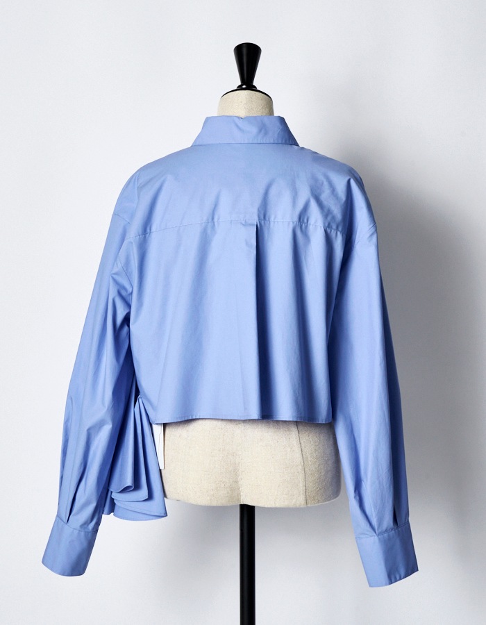Cotton Moon Ruffle Shirt / sax