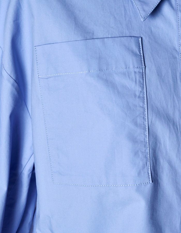 Cotton Moon Ruffle Shirt / sax